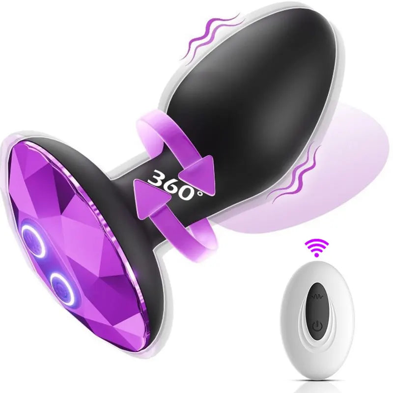 360 Remote Control Rotating Plugue Anal Vibrador Dildo Silicone Prostate Massager Anal Butt Plug Dilator Sex Toys For Women Men