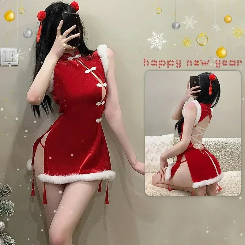 Christmas Sexy Lingerie Dress Sweet Bunny Girl Costume Rabbit Woman Set Cosplay Costume Role Play Uniform Stage Performance Set