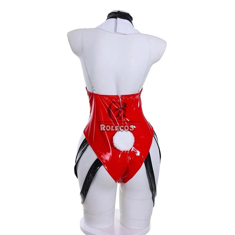 ROLECOS Asuka Fanart Bunny Girl Cosplay Costume Asuka Women Red Jumpsuit Role Play Uniform Suit Halloween Outfit Fullset