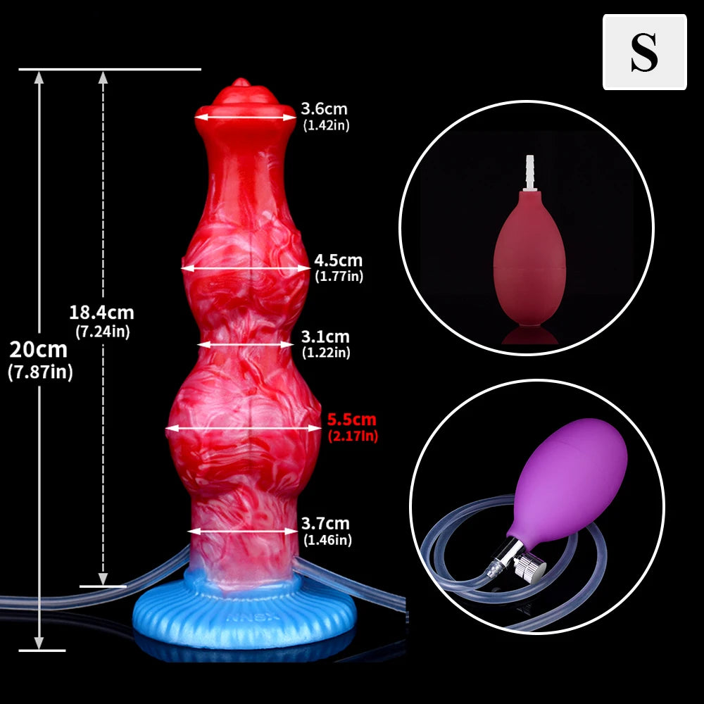 ASHBURN Knot Inflatable Ejaculation Dildo LARGE