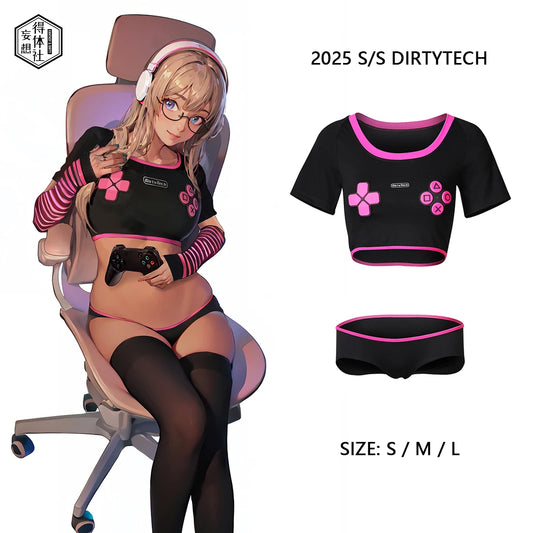 Japanese Anime Esports Sexy Ultra Low Waist Set Cosplay Costume Dirty Tech Blue Summer game girl cosplay halloween costumes