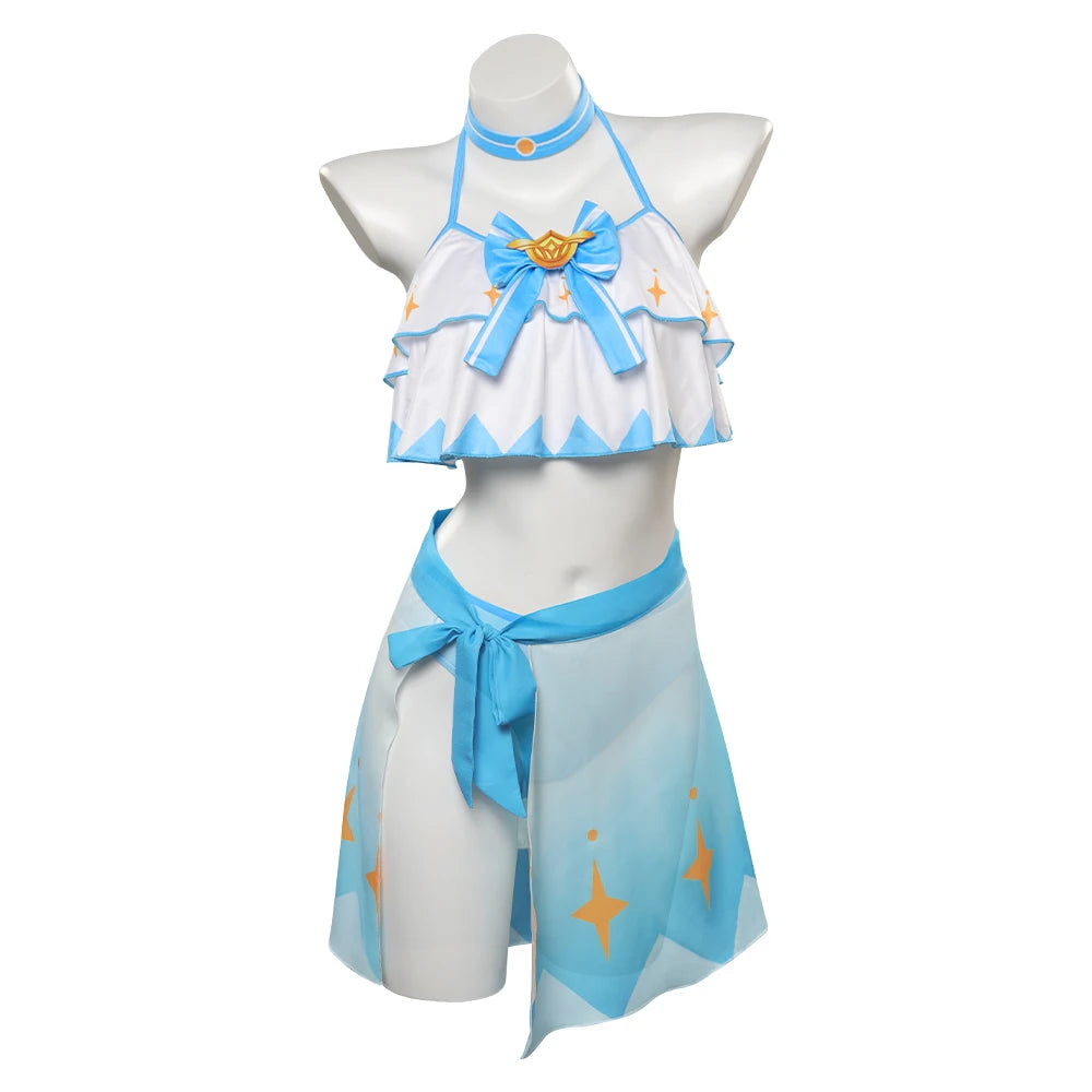 Nahida Lumine Cosplay Hutao Costume Genshin Impact Swimsuit Wanderer Top Shorts Cloak Halloween Carnival Party Disguise Suit