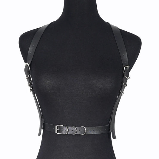Fashion Leather Harness Belts for Women Shaping Chest Harness Waist Corset Belt Suspenders Body Harness Goth Clothing Accessorie