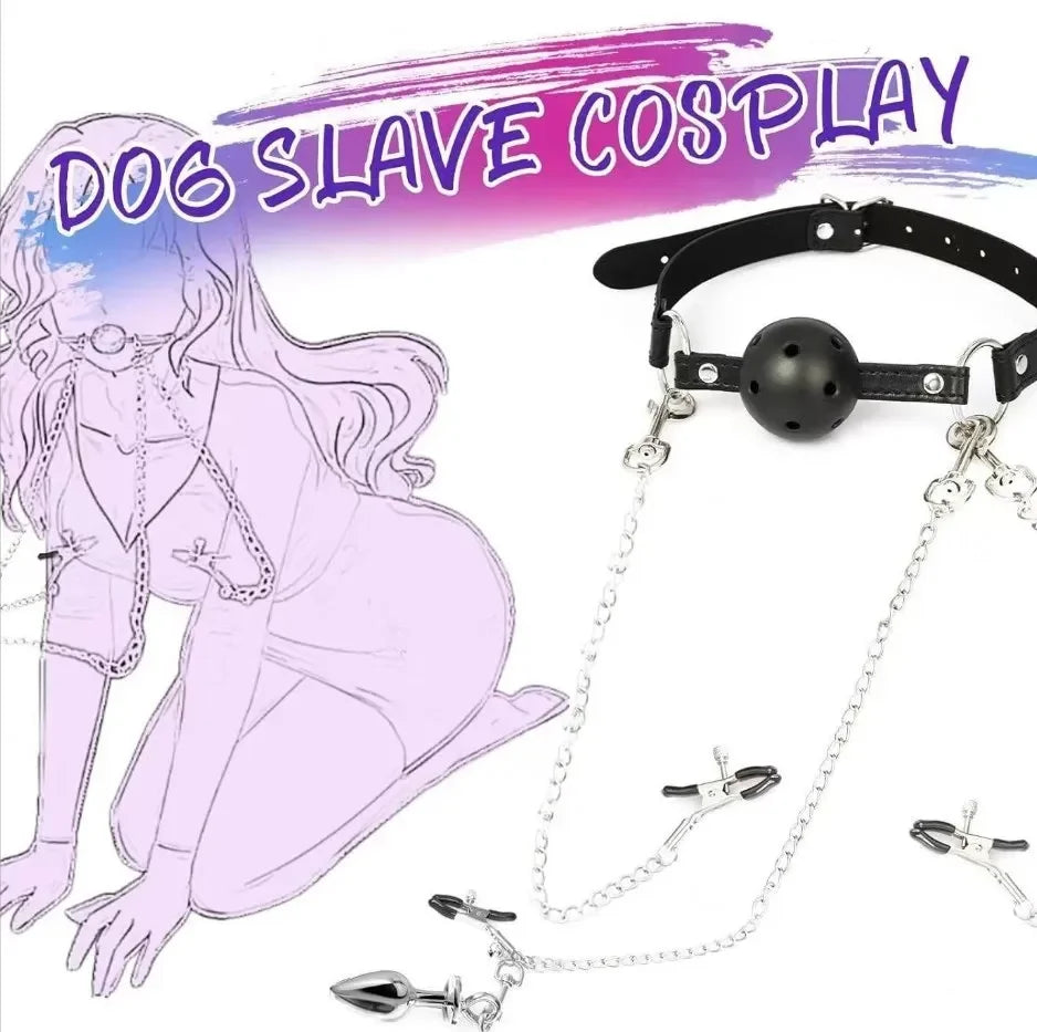 Metal Nipple Clamp With Sexy Chain For Women Fetish To Breast Labia Clip Anal Stimulation Massager BDSM Bondage Kit Sex Products