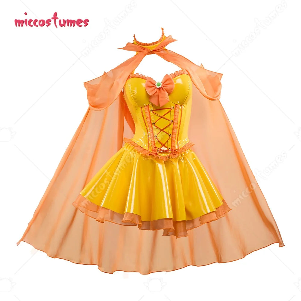 MICCOSTUMES Women's Princess Derivative Corset Skirt Set Halter Casual Outfit Top and Skirt with Cape Tailing