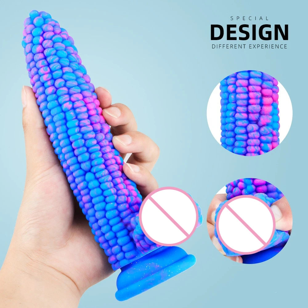 3 colors Corn Particles Penis Pvc Dildo Penetration Anal Plug Suction Cup Anal Expander Dildo Cock Simulation Butt Plug Gode 18+