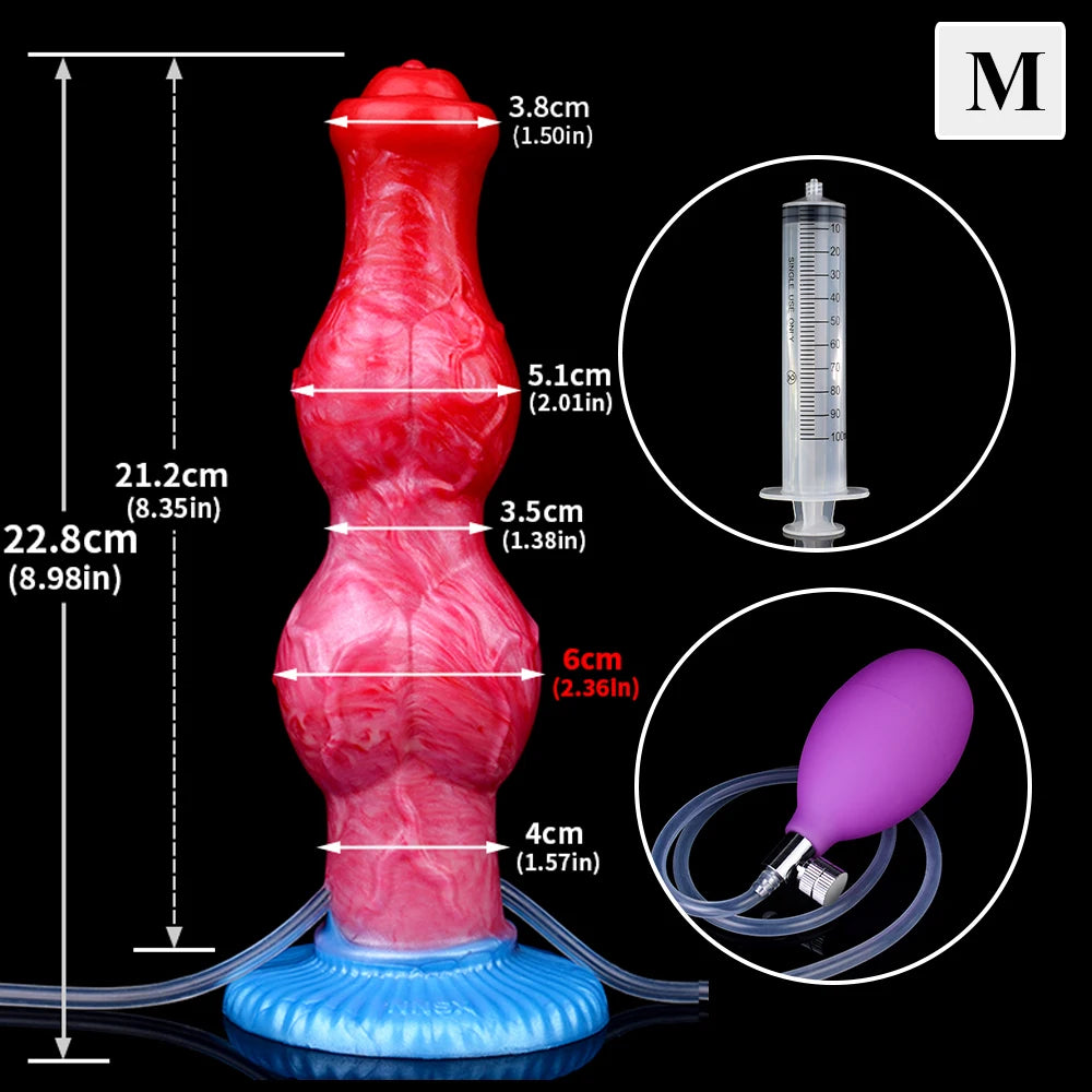 ASHBURN Knot Inflatable Ejaculation Dildo LARGE