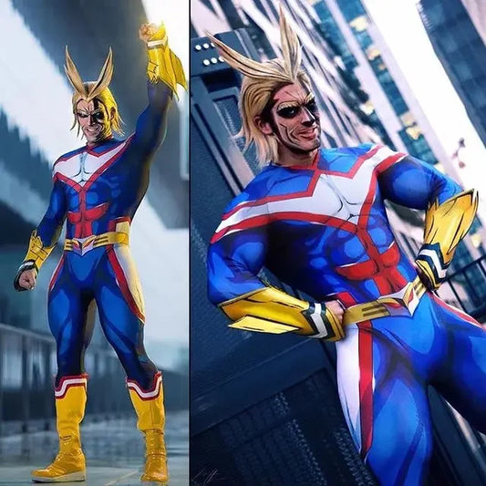 Halloween My Hero Academia All Might Cosplay Costume BNHA Superhero Bodysuit Adults Zentai Second Skin Suit