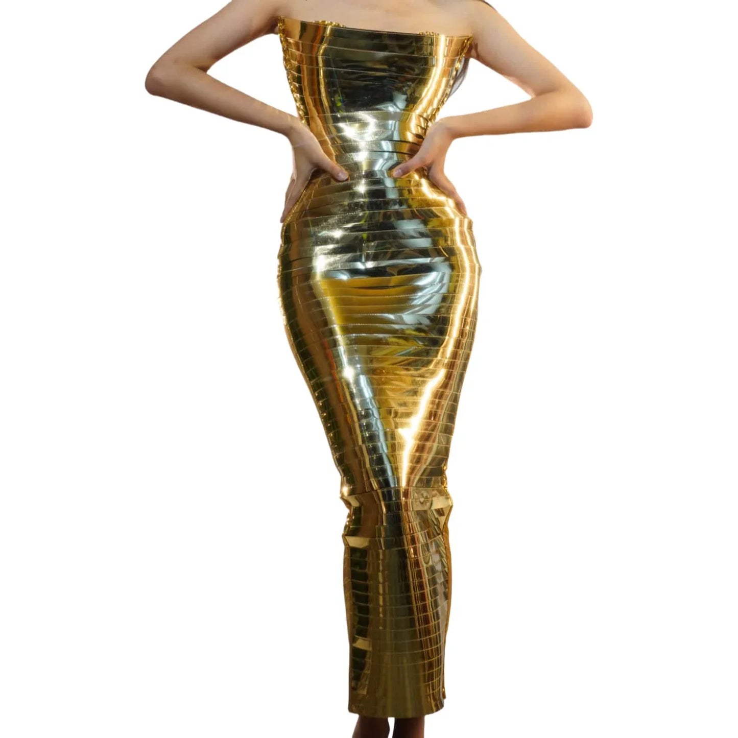Sexy Shiny Blue Sequins Long Tube Dress Evening Prom Birthday Celebrate Dress Women Photo Shoot Wear Stage Costume Dianti