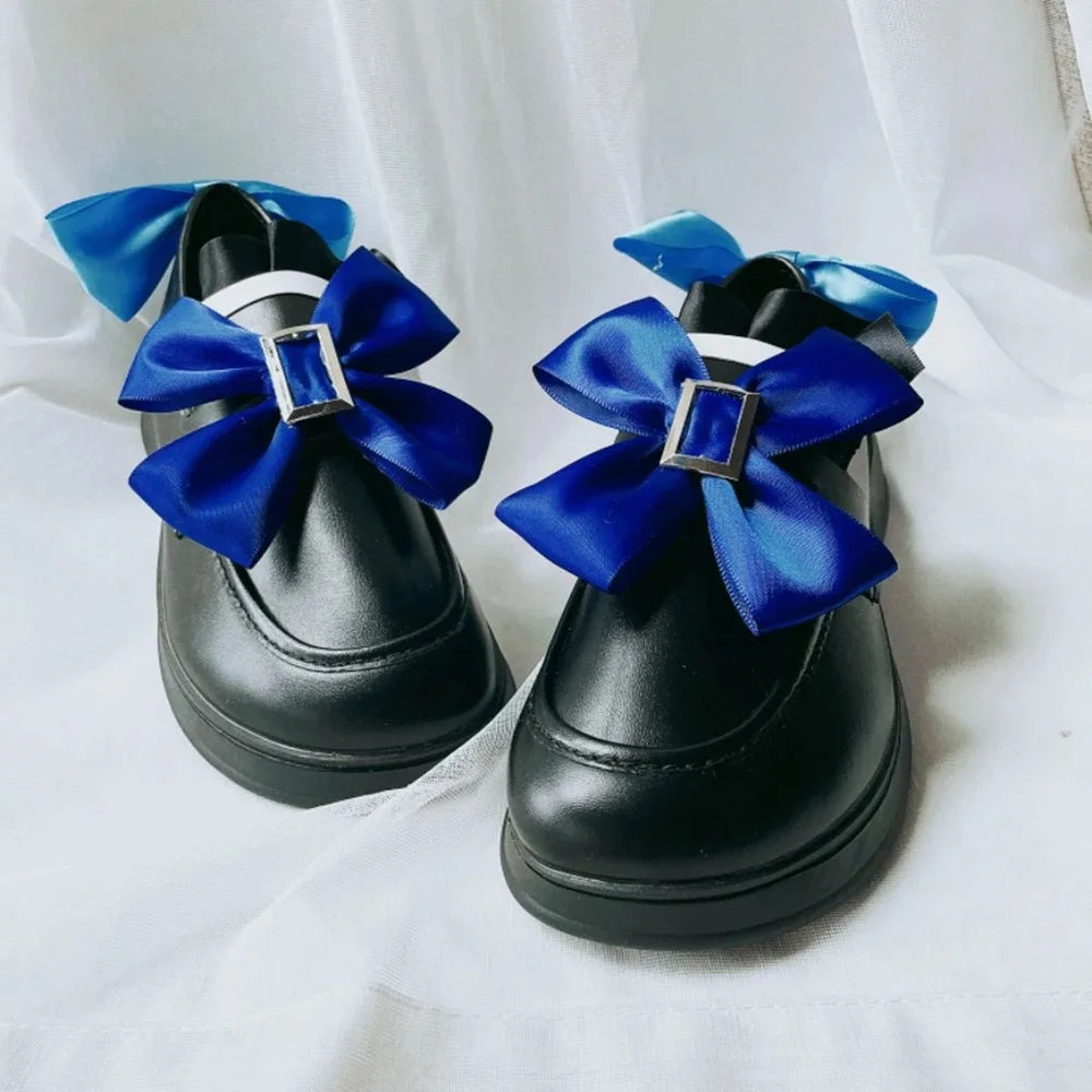 Game Genshin Impact Fontaine Furina Cosplay Shoes Boot Women Lolita Bow High Heels Halloween Masquerade Party Costume Accessorie