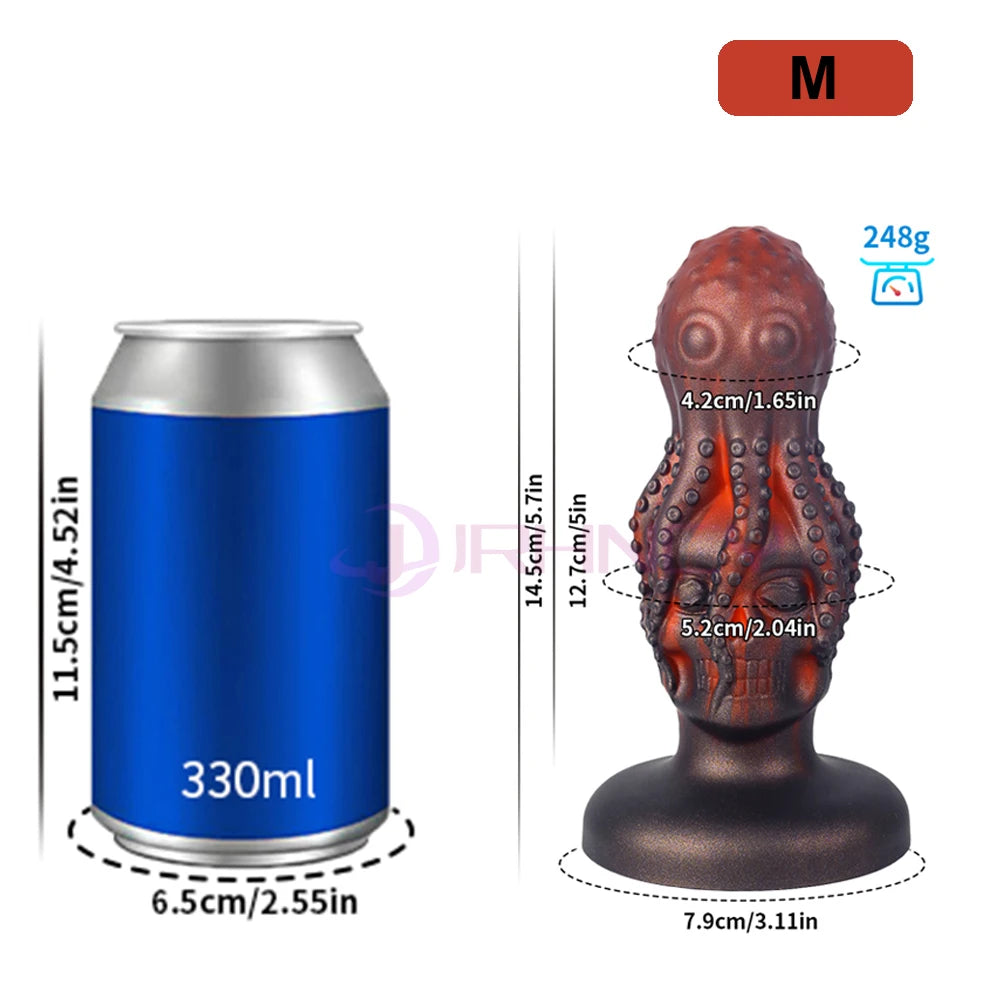 10cm Skull Anal Toys for Man 18+  Silicone Platinum Liquid SiliconeAnalyse Dildo Adult Sex Toy for Women Men Butplug