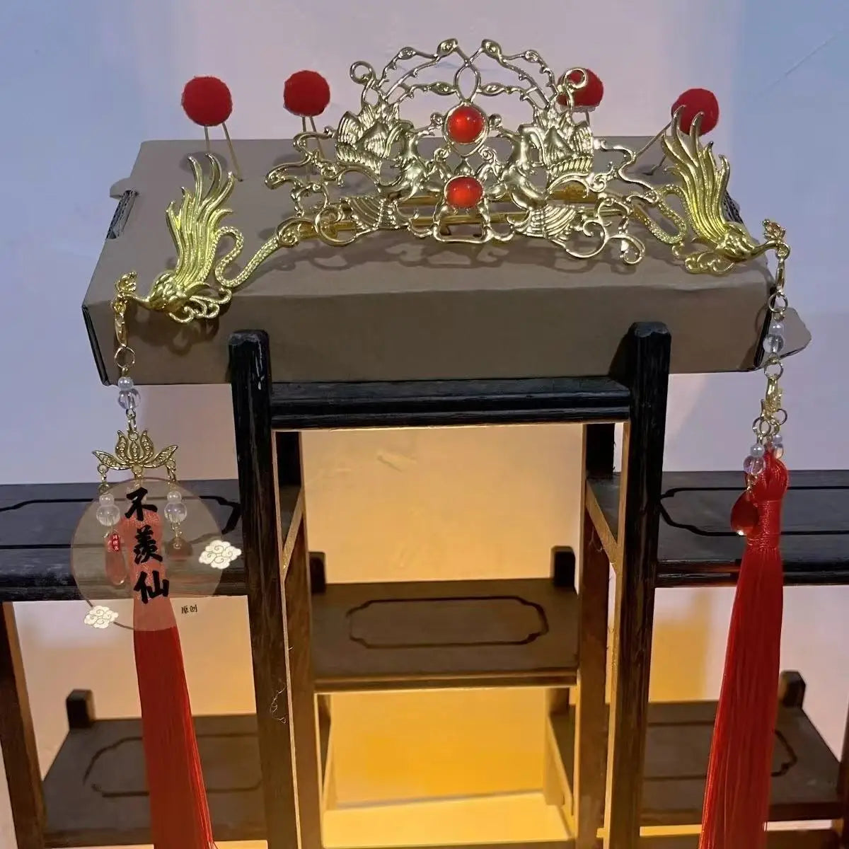 Heavenly Officials Bless Crown Prince Joy God Yue Shen's Wedding Dress Hair Crown Xie Lian Hair Crown Cosplay Han Fu Halloween