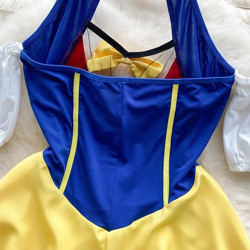 Toucheart Sexy Hollow Out Nightwear Off The Shoulder Lingerie Sexy Pajamas Sensual Role Play Erotic Halter Night Princess Dress