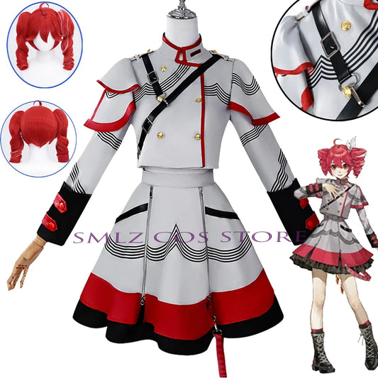 Wholesale Kasane Teto Cosplay Costume Anime Vtuber Cosplay Dress Halloween Party Women Performance Suit for Girl Kasane Teto with Wig option