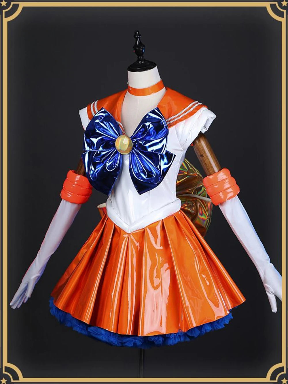 AGCOS Sailor Moon Aino Minako 30th Anniversary Cosplay Costume Aino Minako Combats Dress Anime Roleplay Sexy Uniforms