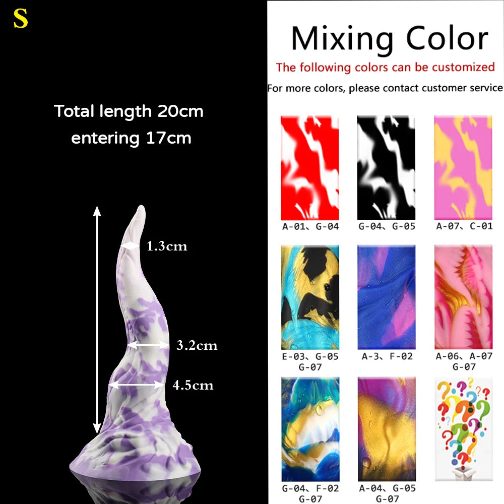 35CM Blue/Black Silicone huge small-xl monster