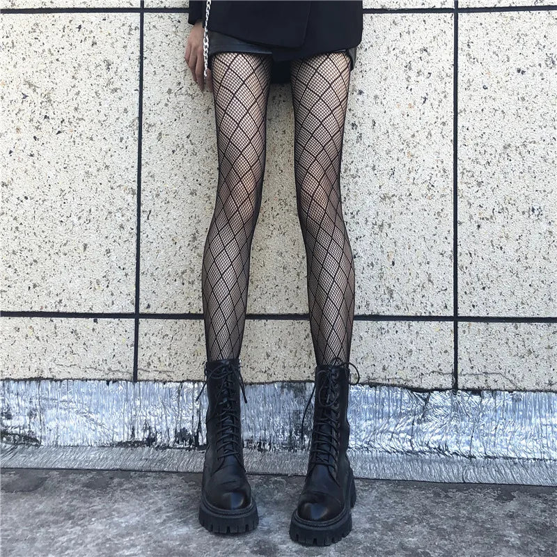 New Sex Sheer Pantyhose High Elastic Jacquard Red Fishnet Stockings Socks Sexy Stockings Flame Net Pants Spider Skull Tights