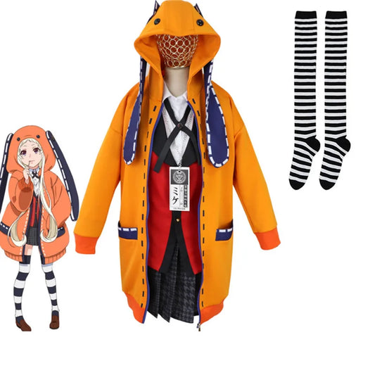 Anime Kakegurui Yomotsuki Runa Cosplay Costume Coat Jk School Girls Uniform Jacket Hoodie Halloween Carnival Clothes