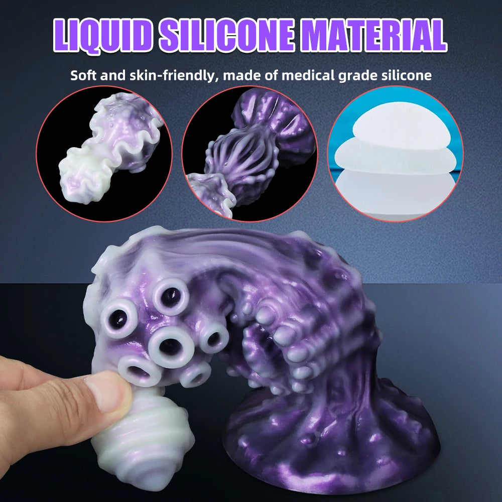 Huge Alien Dildo Dragon Scale Texture Penis Monster Anal Plug Thick Purple Penis for Women Vagina Clitoral Stimulator Sexy Adult