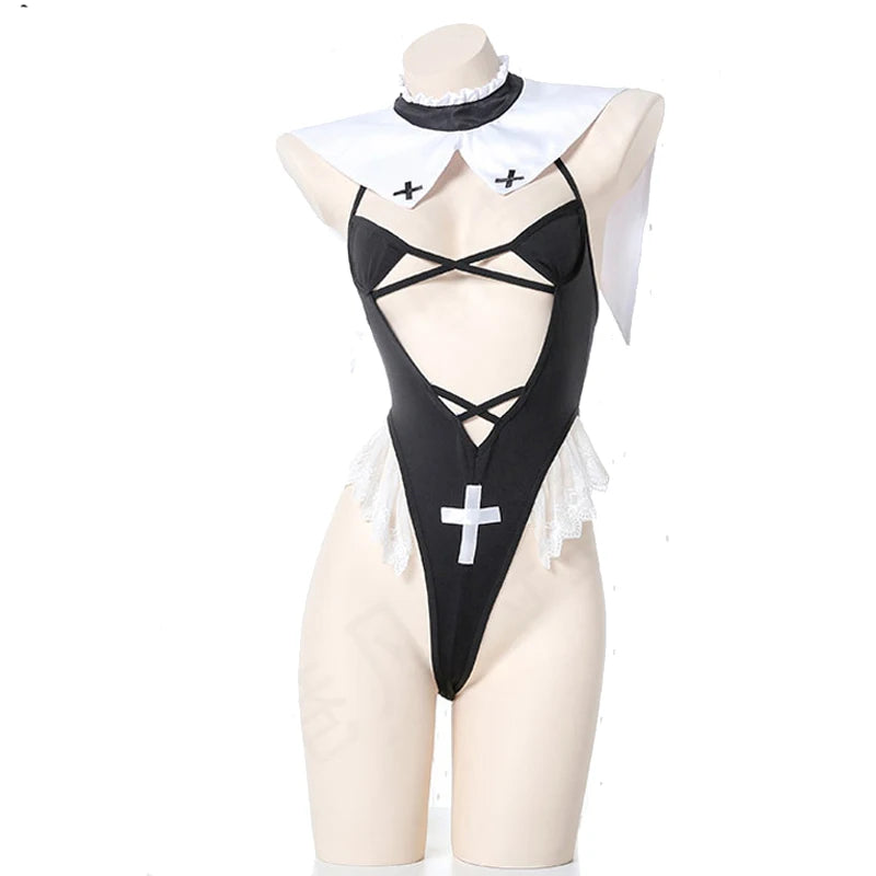 AniLV New Nun Series Uniform Halloween Cosplay Women Medieval Convent Sister Dress Outfit Set Costumes