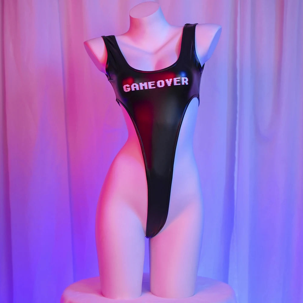 AniLV Strawberry Game Over Handle High Slit Lenther Tight Bodysuit Uniform Clothes Swimsuit Cosplay Costume