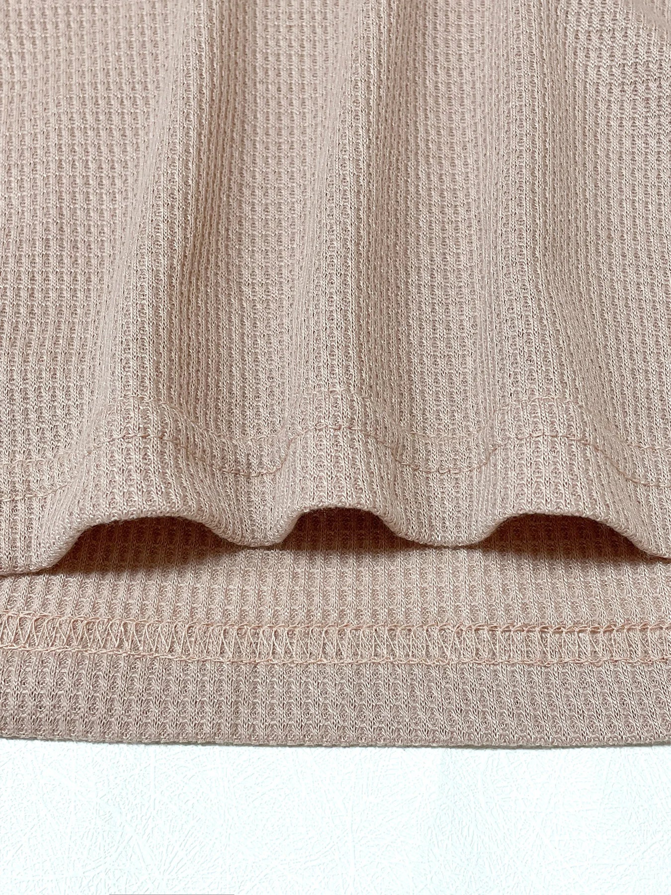 Women's Solid Waffle Textured Shorts Set, Co Ords for Women, Breathable O-Neck Crop Tank Top & Drawstring Shorts Two-piece Set