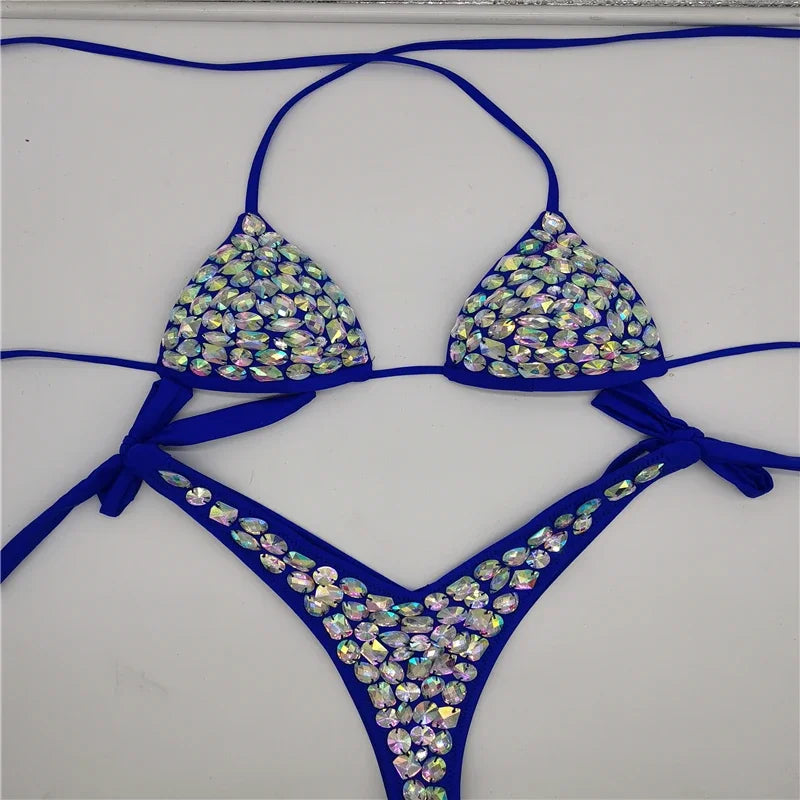 2020 venus vacation rhinestone bikini set diamond swimwear sexy women bathing suit new style bling stones beachwear