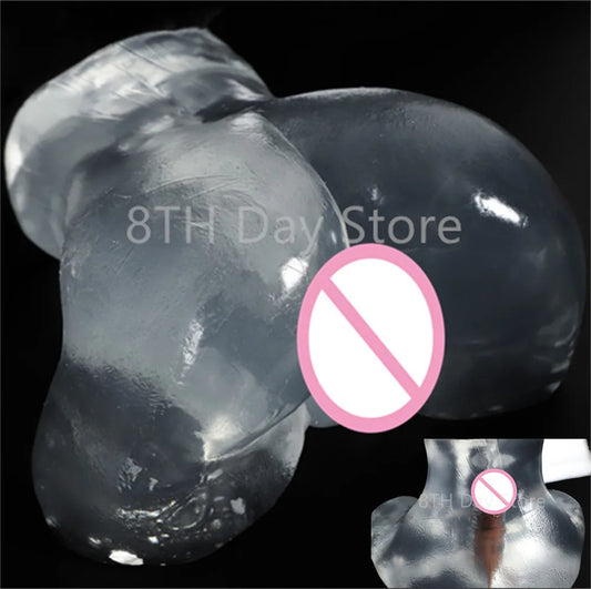 Transparent Masturbator Doll Sex Toys For Men Clear Ass Man Penis Stroker with Virgin Vagina Anal Hole Pocket Pussy Masturbation