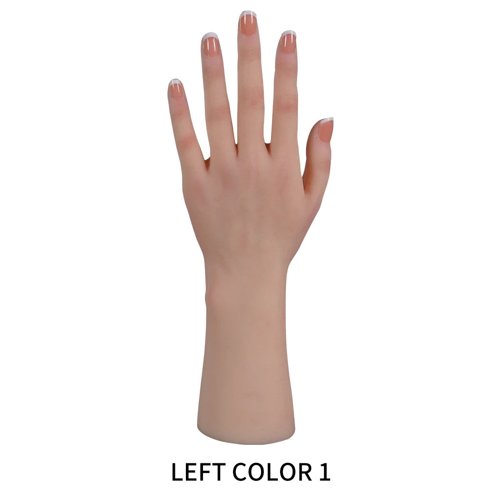 Herpinker High Quality Realistic Silicone Mannequin Hand Lifelike Soft Model Hand Display Jewelry Manicure Teaching Hand