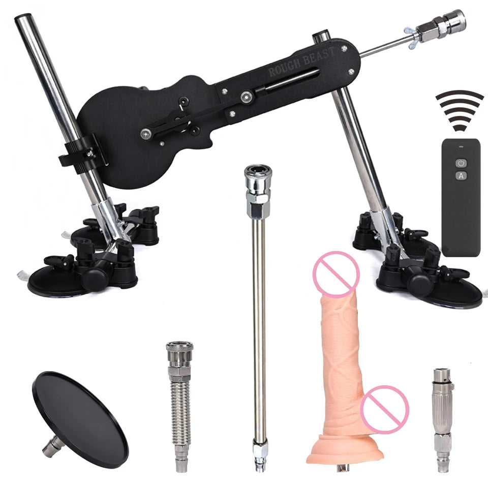 ROUGH BEAST Sex Machine for Women and Men Wireless Control 70 Watt Power Masturbation Machine with Dildo Attachments Sex Toys