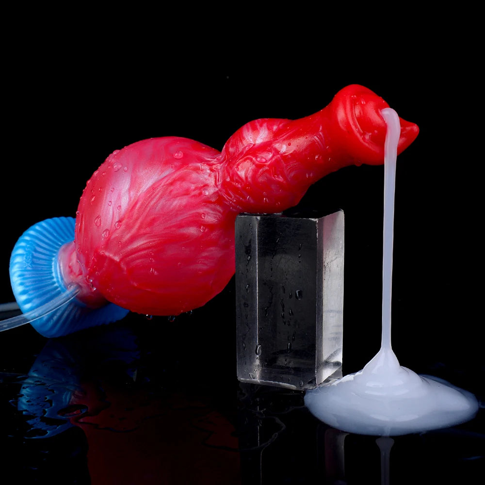 ASHBURN Squirting-Inflatable Fantasy Knot Dildo for Women Men with Quick Release Valve Stretch
