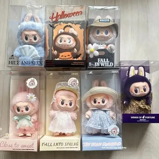 High Quality LBB Plush Toys Skullpanda Mokoko Zimomo Halloween LBB Keychain Doll Christmas Gift Keyring Toy Replica Gift