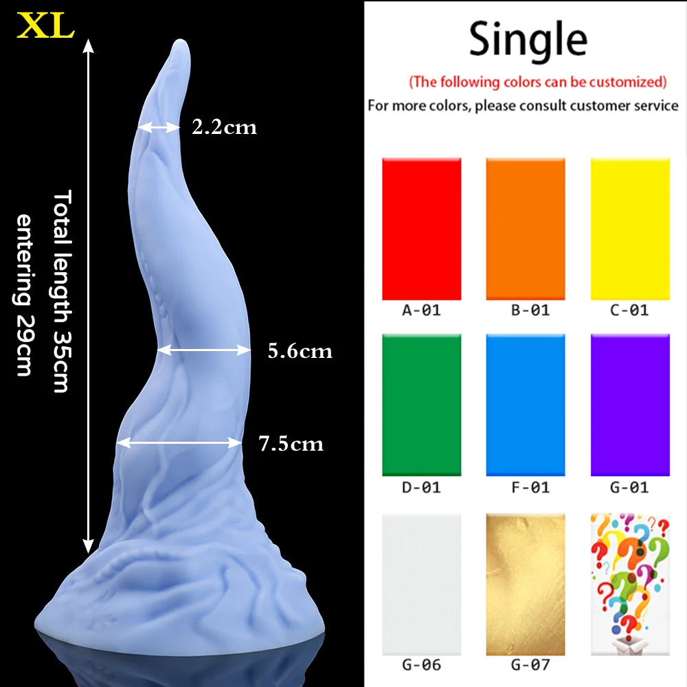 35CM Blue/Black Silicone huge small-xl monster