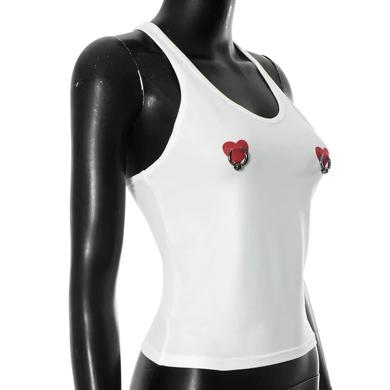 Sexy Tops Woman Streetwear New 2025 Summer Fashionable and Versatile Loose Running Sleeveless Printed Sports T-shirt for Female