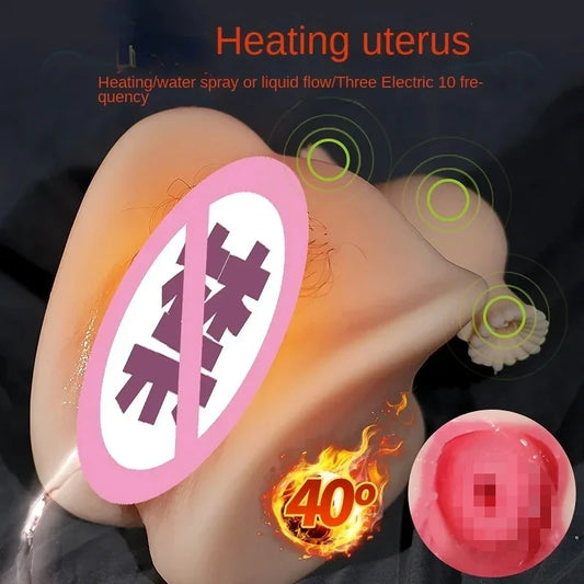 Male Masturbator Simulation Heating Vagina Anal Sex Toys Adult Products for Women Pussy Uterus Bladder Pee Toy for Pocket Pussy
