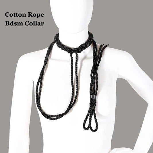 Sex Bdsm Collar Traction Rope Adjustable Cotton Rope Slave Collars Bdsm Bondage Collar Sex Toys For Woman Restraints SM Product