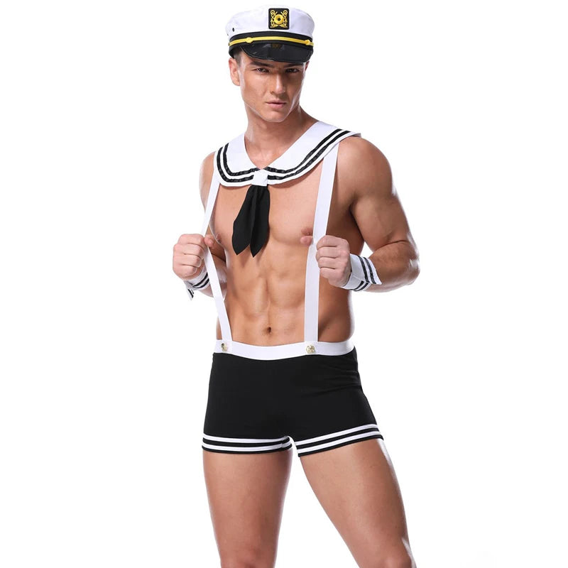 Multiple Sexy Men Navy Sailor Suit Cop Doctor Prisoner Costume Erotic Temptation Playsuit Cosplay Party Fancy Dress