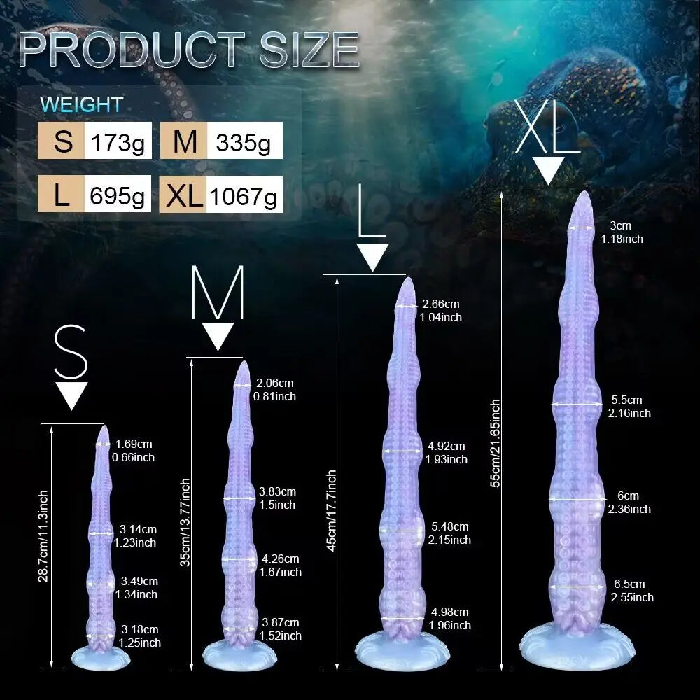 ASHBURN 55cm 21.65 INCHES  Tentacle Dildo with Sucker for Deep Penetration