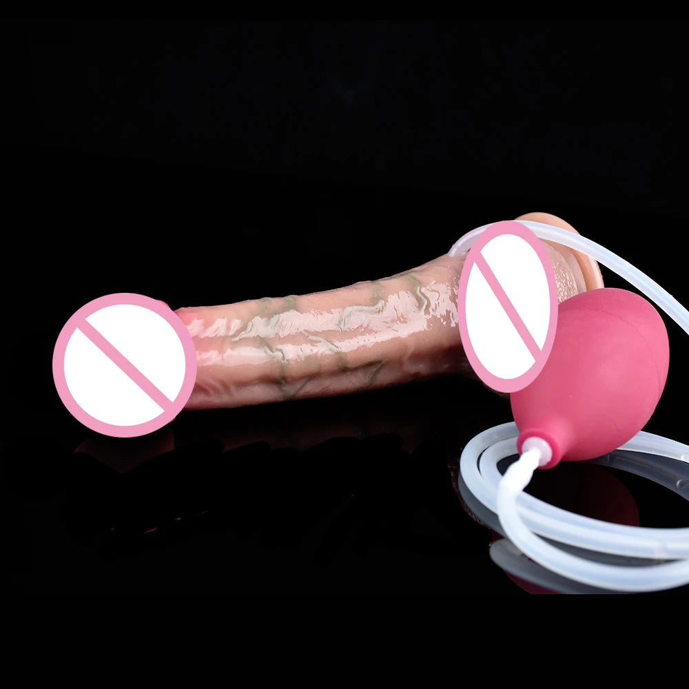 ASHBURN Skin Touch Lifelike Squirting Penis Silicone Ejaculation Realistic Dildo Sex Toys For Women Anal Plug Flirting Masturbate