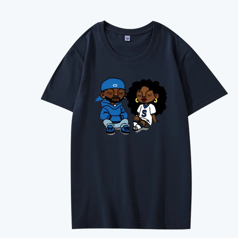 Rapper Kendrick Lamar and SZA II T Shirt men women Oversized 100% Cotton Hot sale short sleeve Summer top Unisex plus size tops