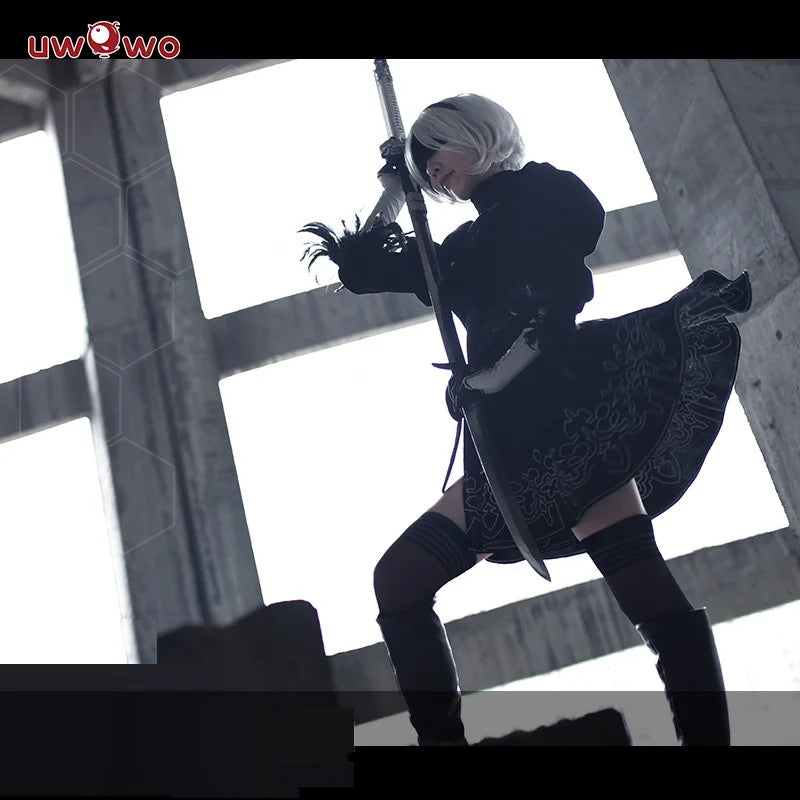IN STOCK UWOWO Nierr:Automataa Yorhaa 2B Cosplay Game Costume Luxurious No.2 Type B Base 2B New Custom-Made Halloween Costumes
