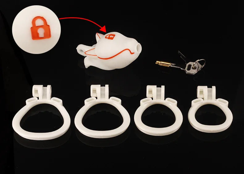 Puppy IDO Male Chastity Cage Adult Bondage Sex Toys Cb Lock with 4 Size Penis Rings Discree Preventing Cheating Chastity Device