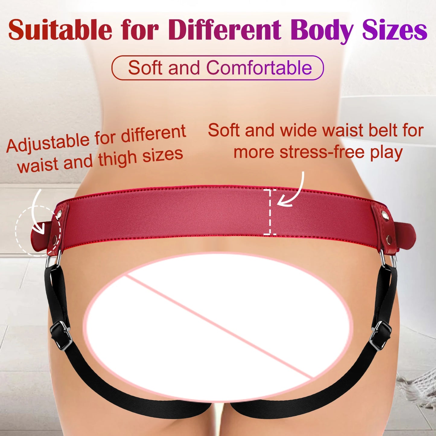 Red Strap On Dildo Harness Adult Sex Toys for Women Men Pegging Dildo Adjustable Leather Belt for Lesbian Gay Couple Anal Play