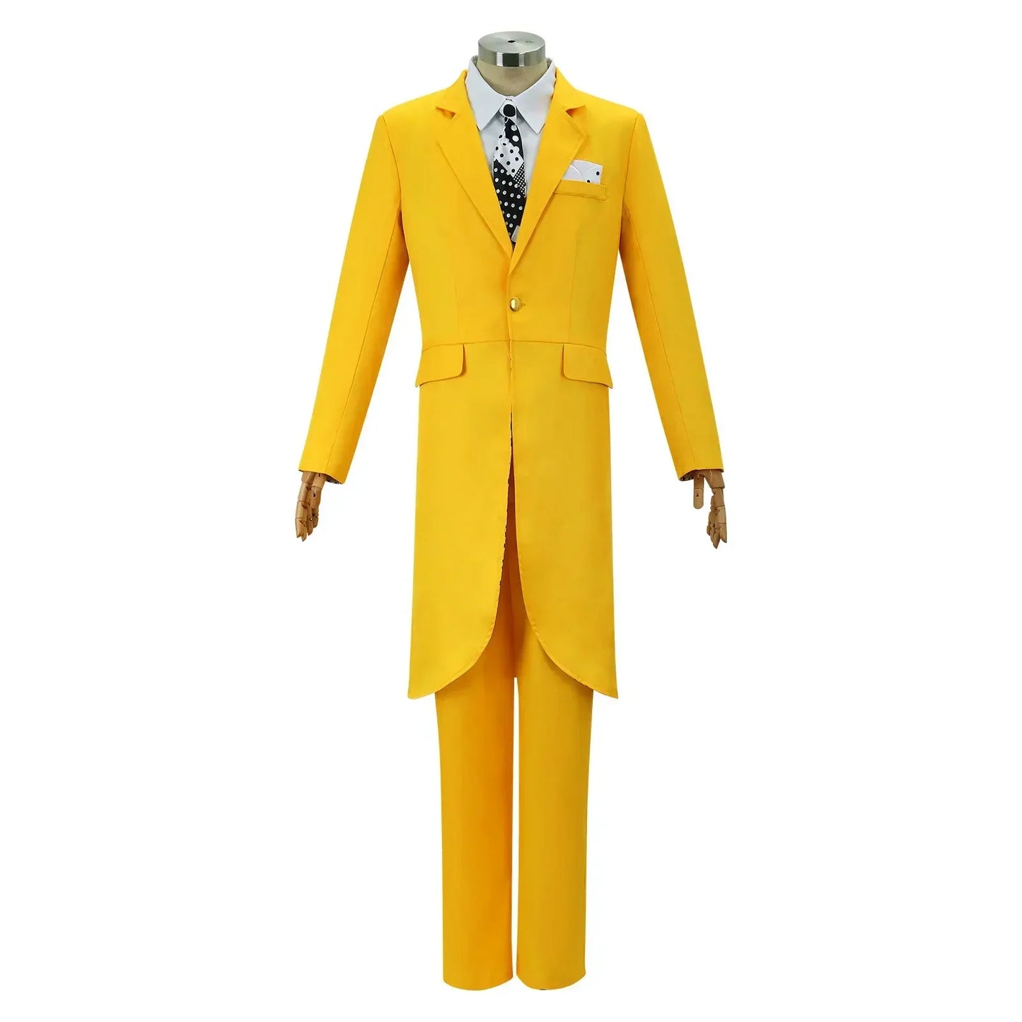 Movie The Mask Cosplay Costume Jim Carry Cosplay Yellow Uniform Carnival Party Suit Hat Green Mask Halloween Carnival Costume
