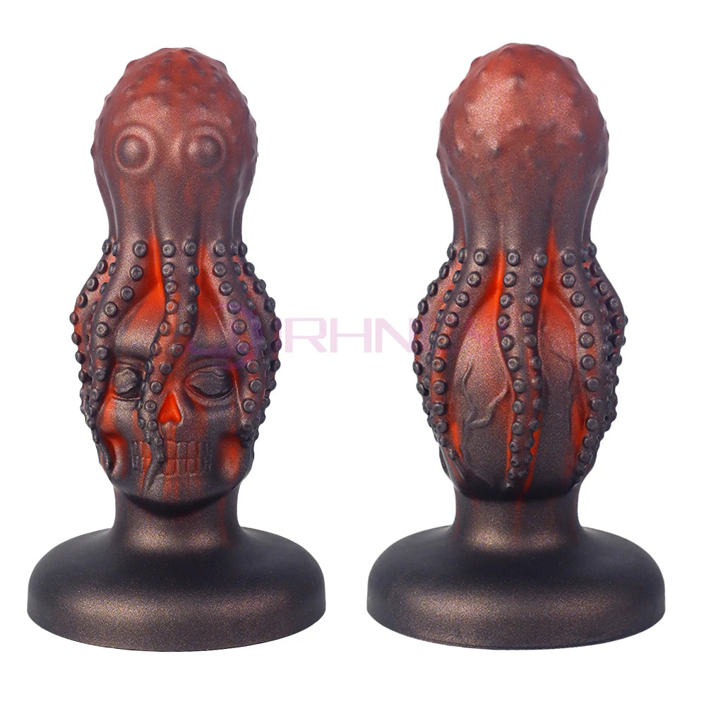 10cm Skull Anal Toys for Man 18+  Silicone Platinum Liquid SiliconeAnalyse Dildo Adult Sex Toy for Women Men Butplug