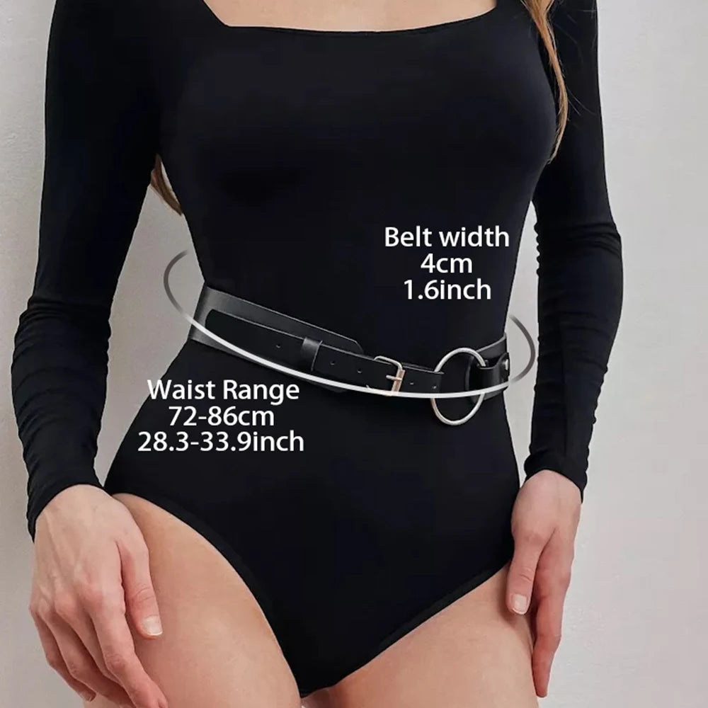 Women Fashion Leather Waist Belt Decorative Punk Leather Harness Belt Gothic Cool Belts Female Harajuku Clothing Accessorie