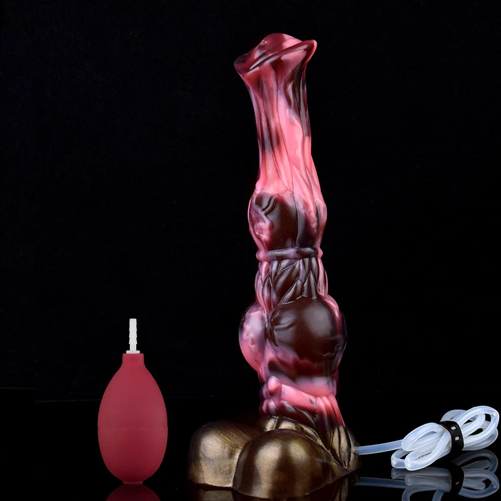 ASHBURN Huge Knot Squirting STALLION Dildo Silicone Water Spray