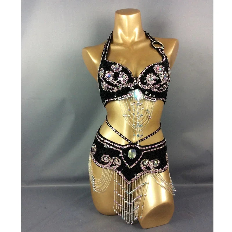 Beaded Sequins Wired bra+bottom