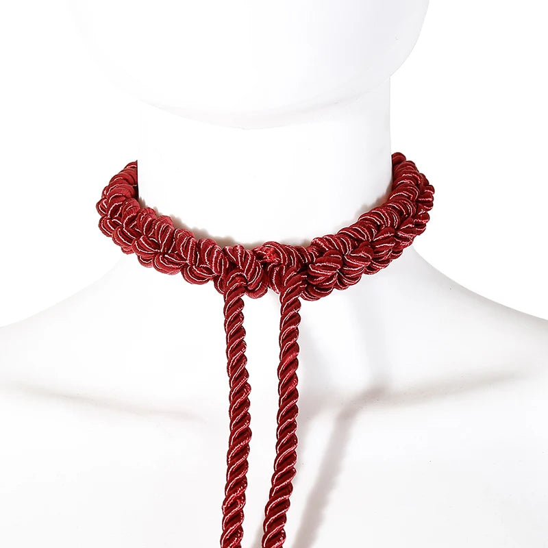 Sex Bdsm Collar Traction Rope Adjustable Cotton Rope Slave Collars Bdsm Bondage Collar Sex Toys For Woman Restraints SM Product