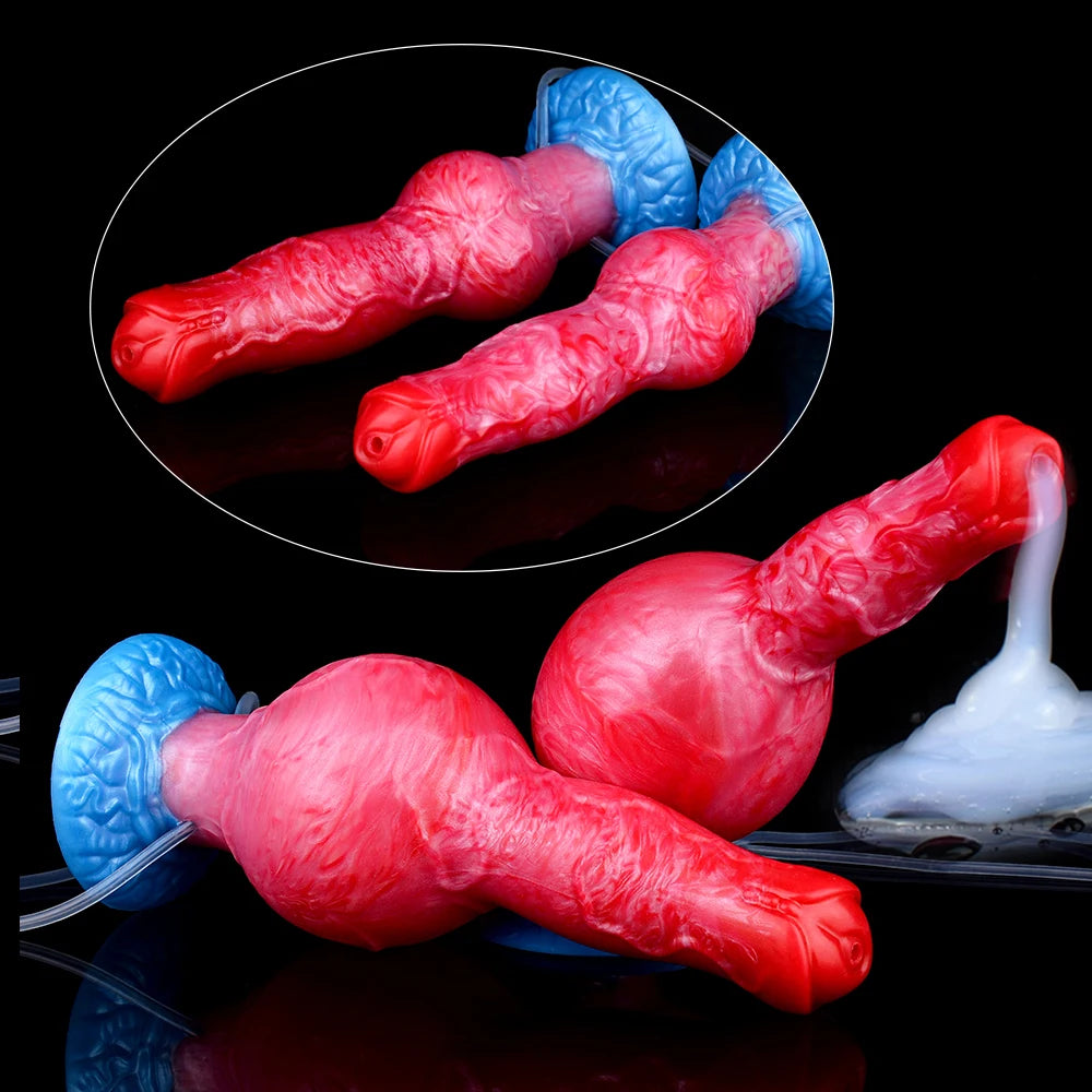 ASHBURN Squirting-Inflatable Fantasy Knot Dildo for Women Men with Quick Release Valve Stretch